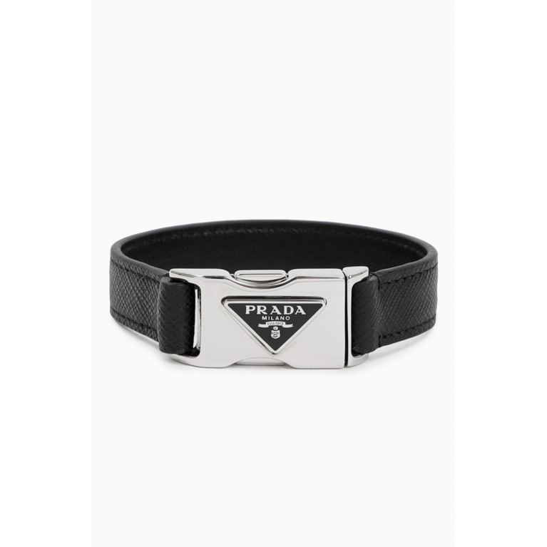 Prada - Logo Buckle Bracelet in Saffiano Leather