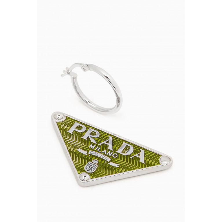 Prada - Triangle Logo Single Pendant Earring in Metal