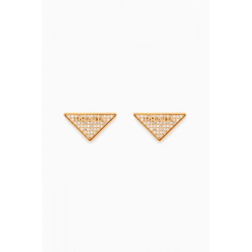Prada - Crystal-studded Logo Stud Earrings in Metal