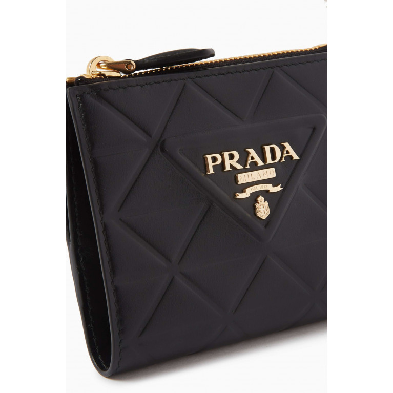 Prada - Diamond Quilted French Wallet in Leather