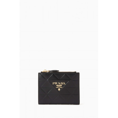Prada - Diamond Quilted French Wallet in Leather