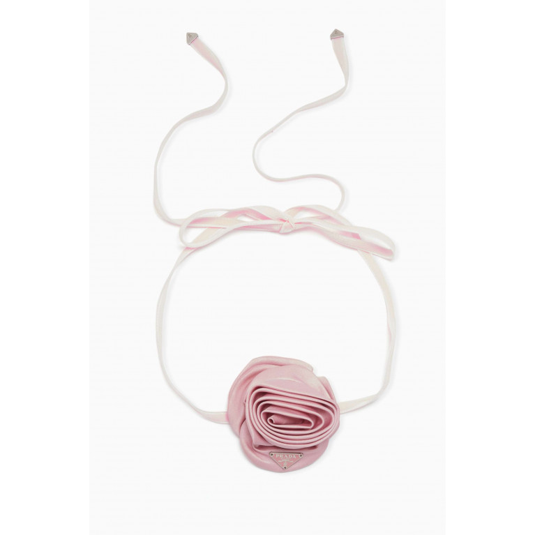 Prada - Rose Wrap-around Neck Tie in Silk Pink