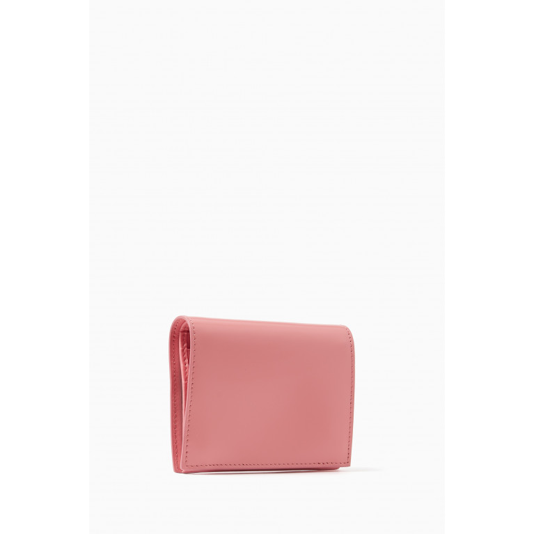 Prada - Small Bi-fold Wallet in Brushed Leather Pink