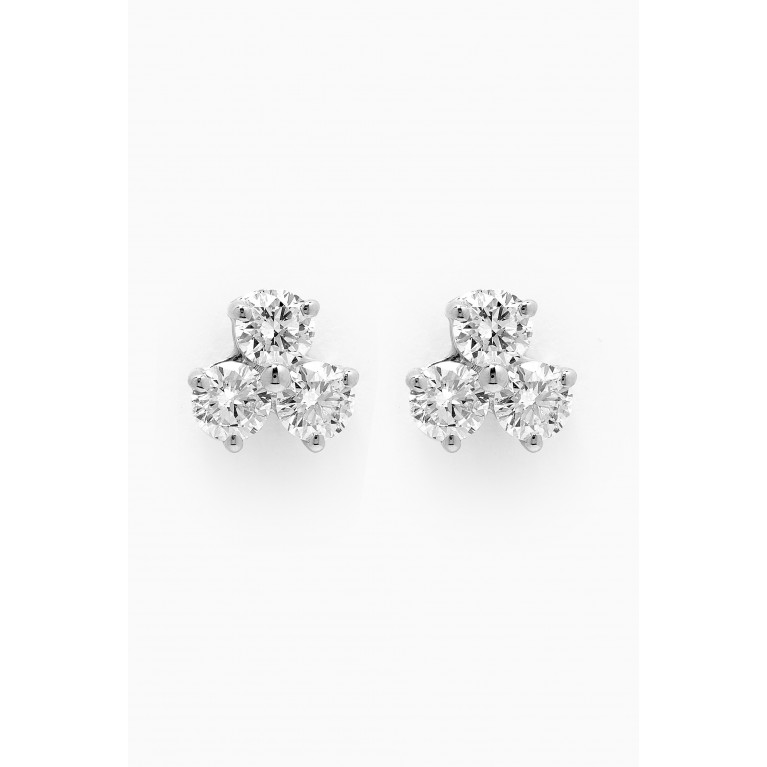 Fergus James - Cluster Diamond Earrings in 18kt White Gold