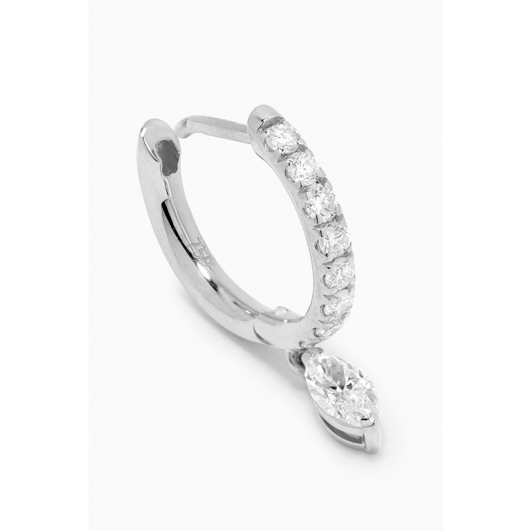 Fergus James - Marquise Drop Diamond Hoops in 18kt White Gold