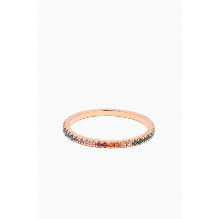 Arkay - Micro Rainbow Eternity Band Ring in 18kt Rose-gold Rose Gold