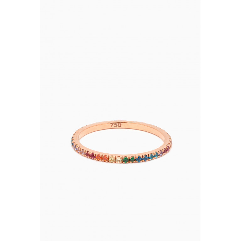 Arkay - Micro Rainbow Eternity Band Ring in 18kt Rose-gold Rose Gold
