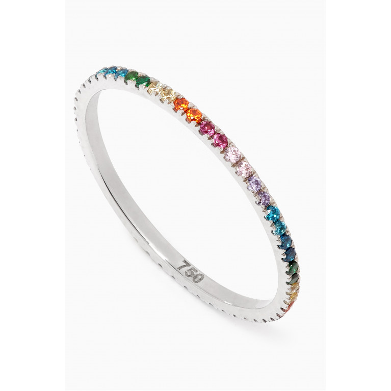 Arkay - Micro Rainbow Eternity Band Ring in 18kt White Gold White