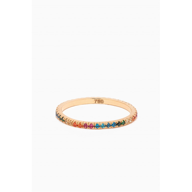 Arkay - Micro Rainbow Eternity Band Ring in 18kt Gold Yellow