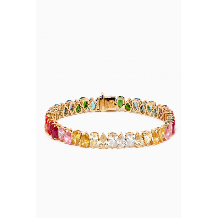 Arkay - Rainbow Opposing Pear-cut Tennis Bracelet in 18kt Gold