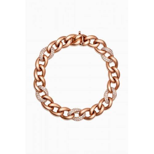 Arkay - Chain Link Diamond Bracelet in 18kt Rose Gold Rose Gold