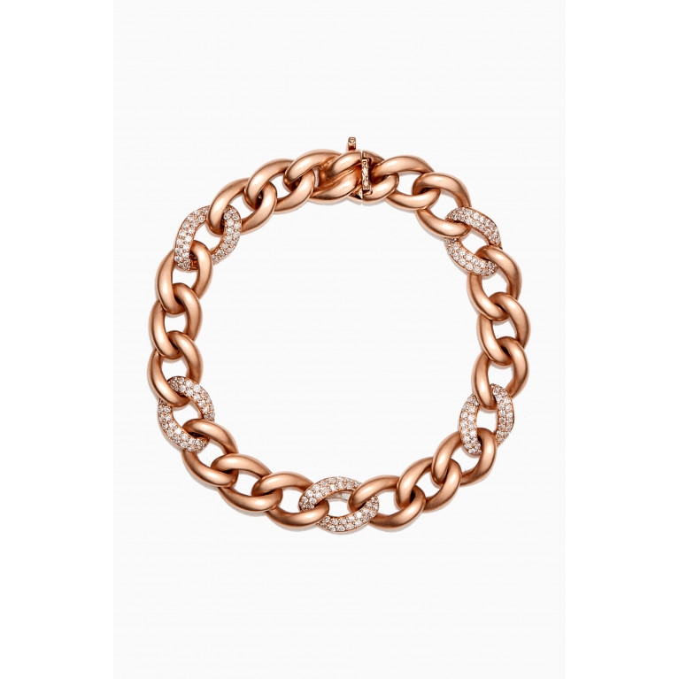 Arkay - Chain Link Diamond Bracelet in 18kt Rose Gold Rose Gold