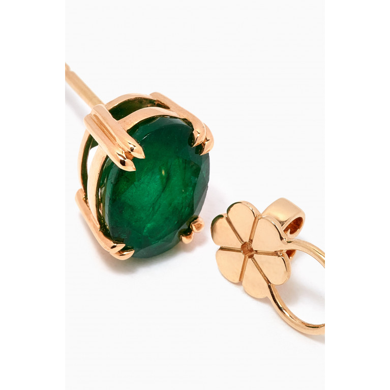 Arkay - Oval-cut Emerald Stud Earrings in 18kt Gold