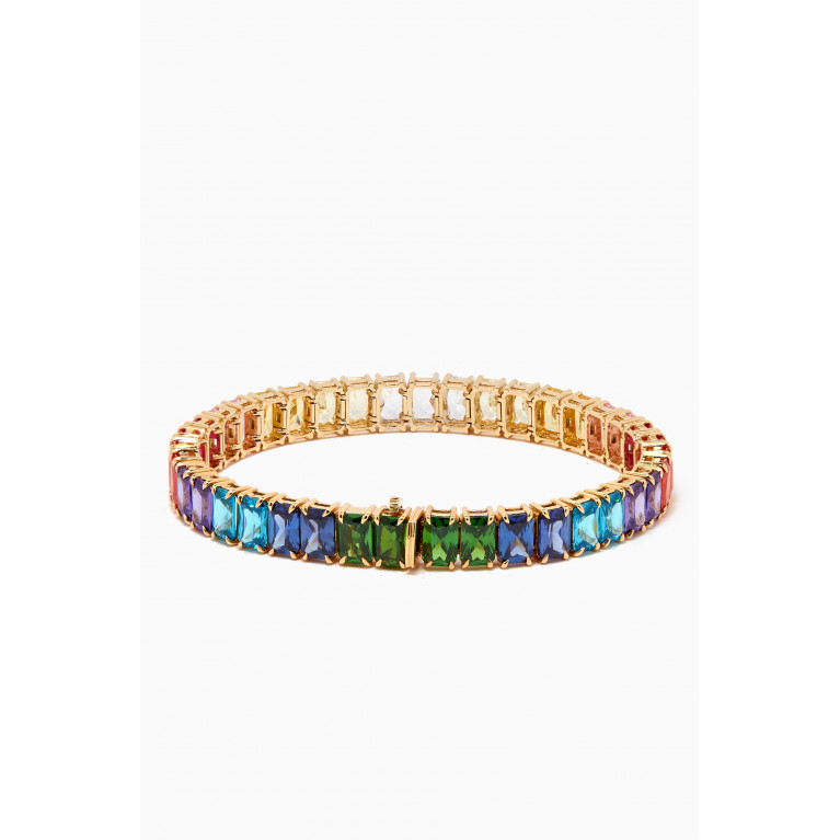 Arkay - Rainbow Emerald-cut Tennis Bracelet in 18kt Gold