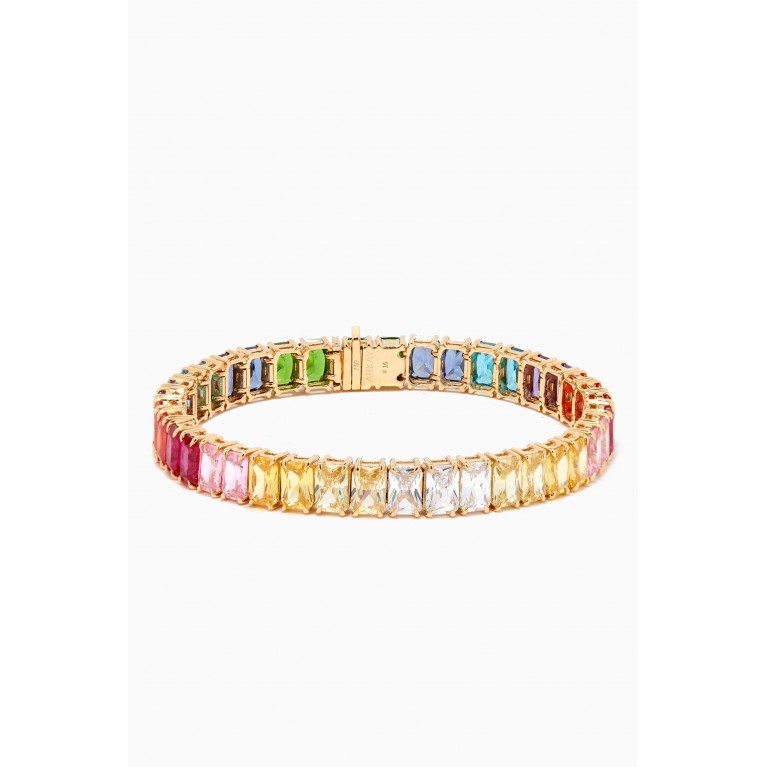 Arkay - Rainbow Emerald-cut Tennis Bracelet in 18kt Gold