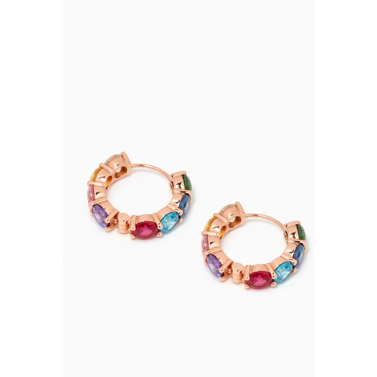 Arkay - Rainbow Round-cut Hoops in 18kt Rose Gold Rose Gold