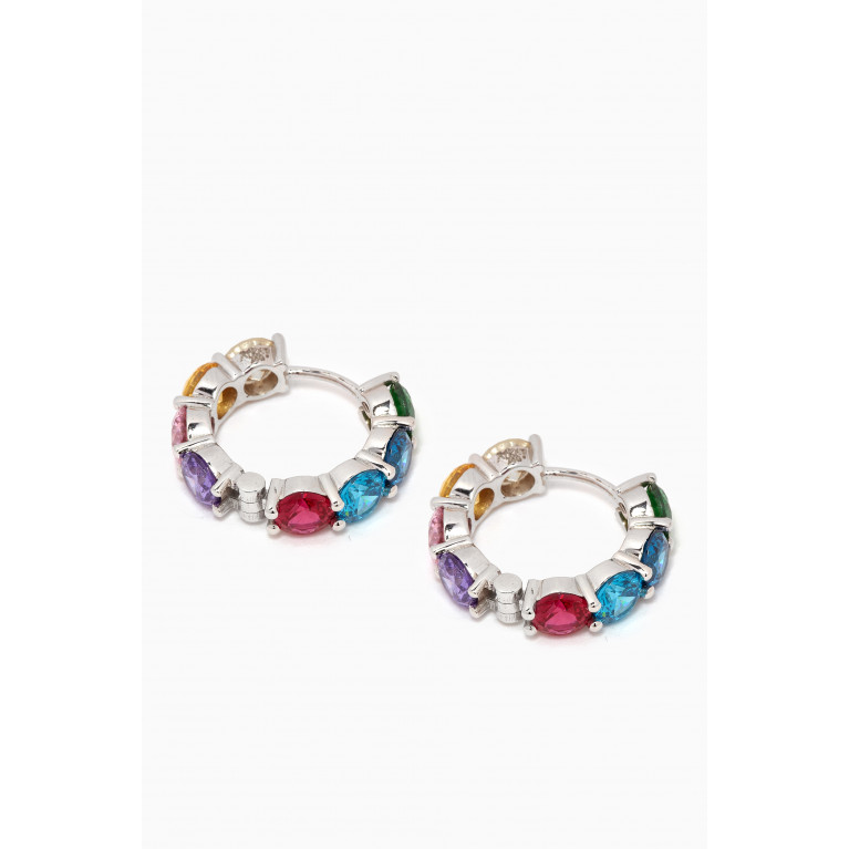 Arkay - Rainbow Round-cut Hoops in 18kt White Gold White