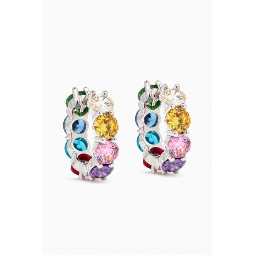 Arkay - Rainbow Round-cut Hoops in 18kt White Gold White