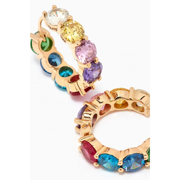 Arkay - Rainbow Round-cut Hoops in 18kt Gold Yellow