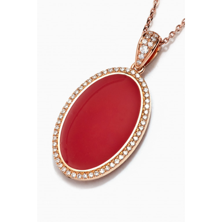 Arkay - Zodiac Cancer Diamond Necklace in 18kt Rose Gold