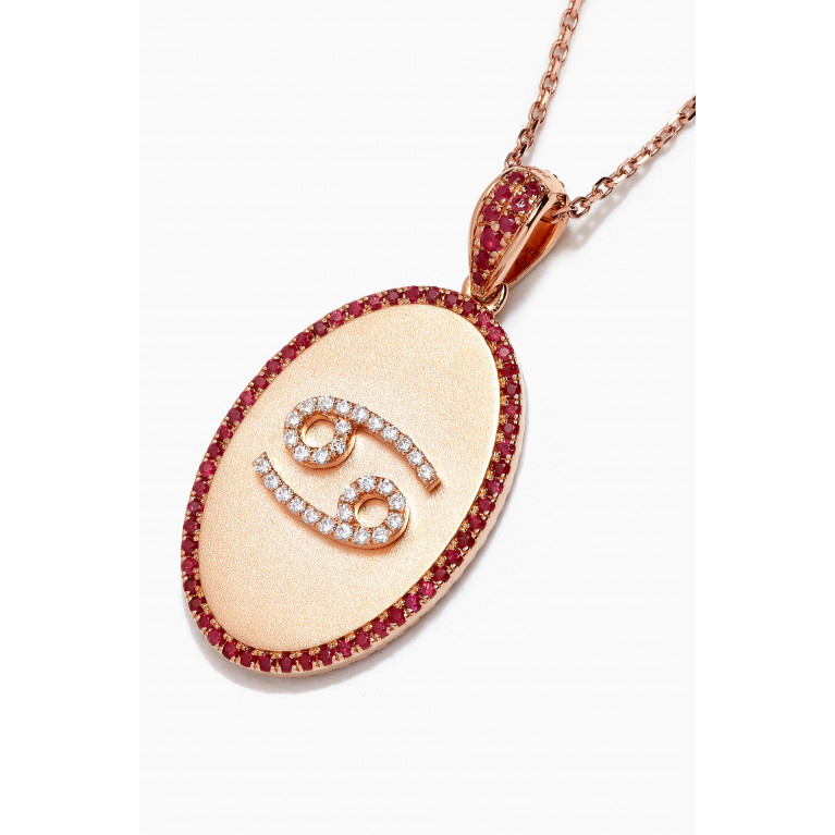 Arkay - Zodiac Cancer Diamond Necklace in 18kt Rose Gold