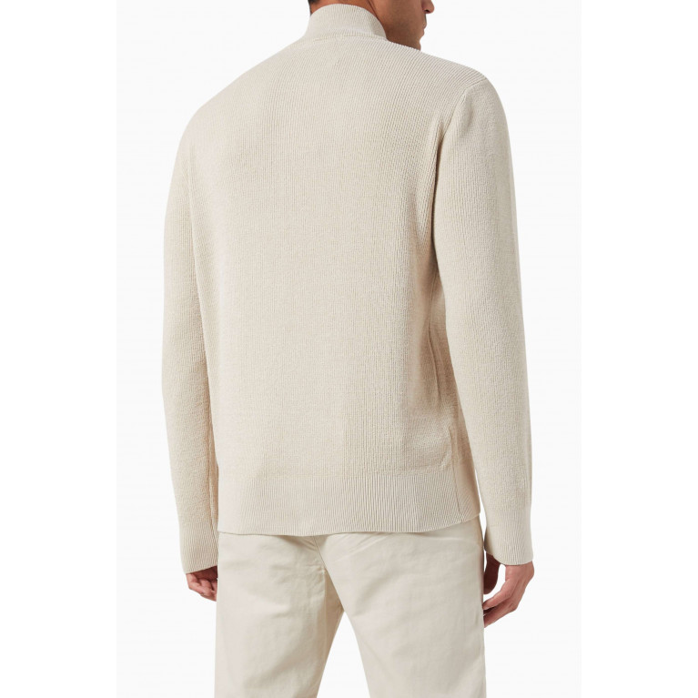 Selected Homme - High-Zip Pullover in Organic Cotton Blend Neutral