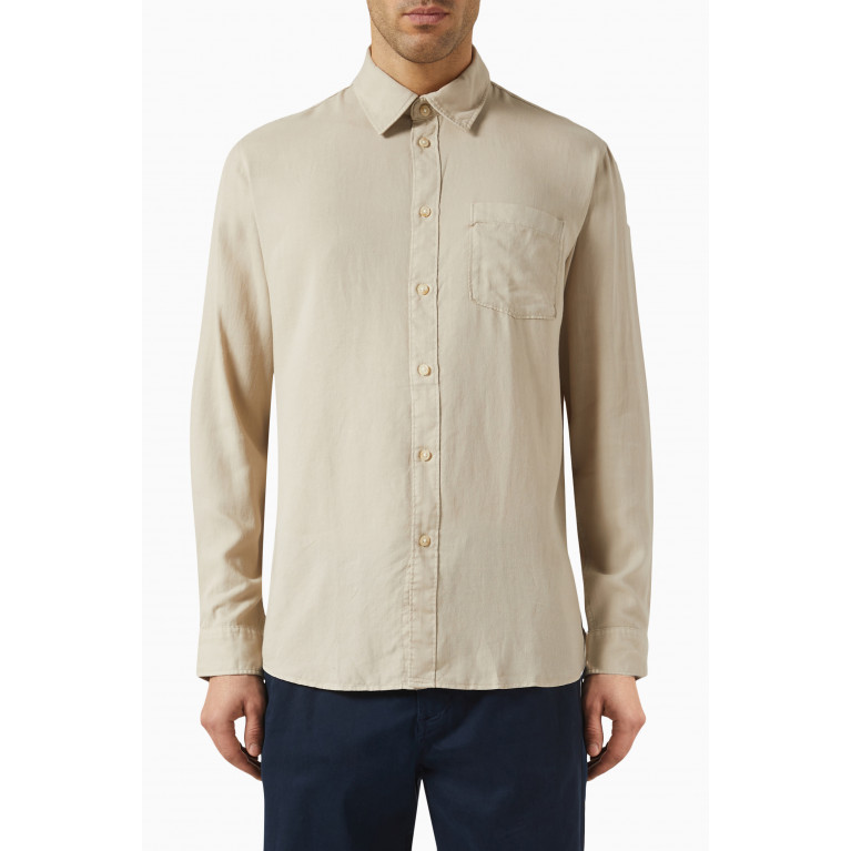 Selected Homme - Woven Shirt in Linen Blend Neutral