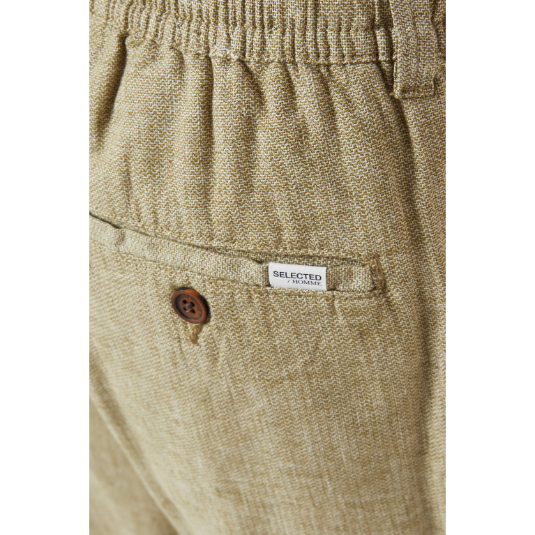 Selected Homme - Comfort Shorts in Cotton-Linen Blend Green