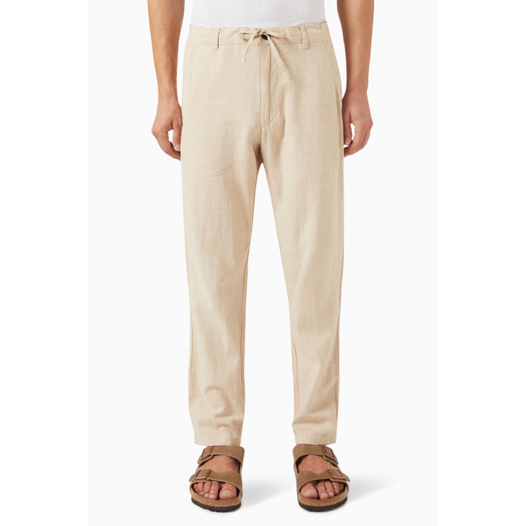 Selected Homme - Tapered Trousers in Linen Blend Neutral