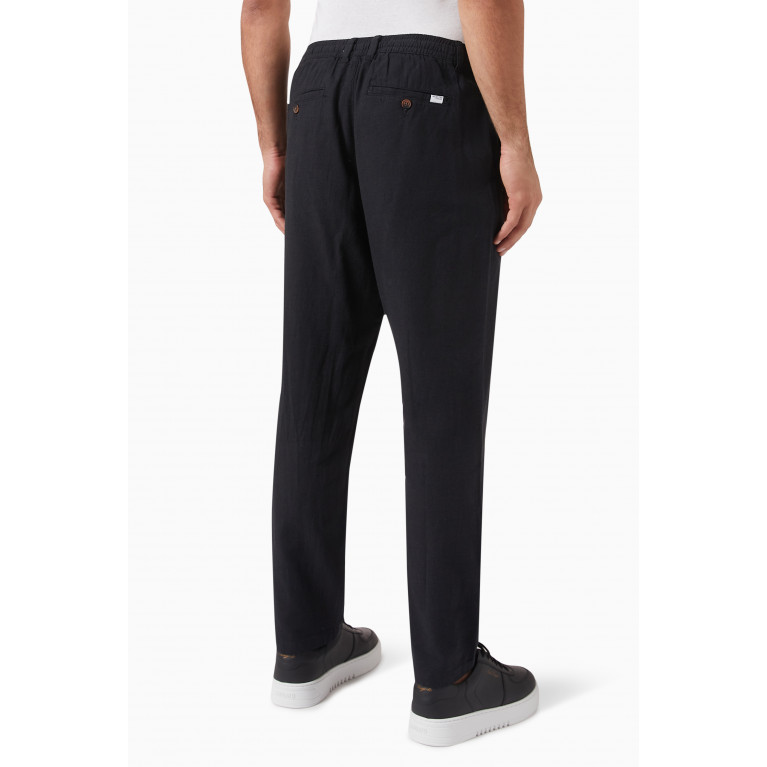 Selected Homme - Tapered Trousers in Linen Blend Black