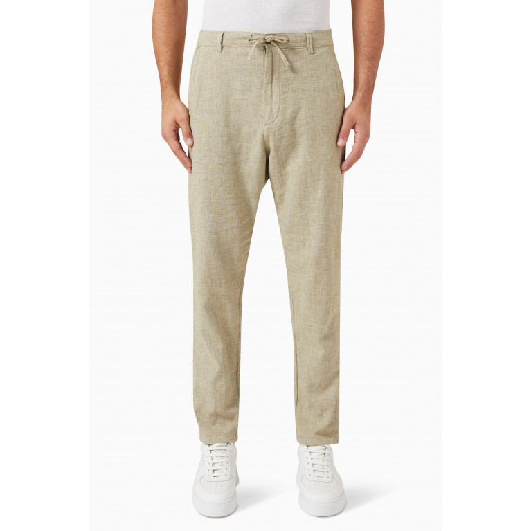 Selected Homme - Tapered Trousers in Linen Blend Green