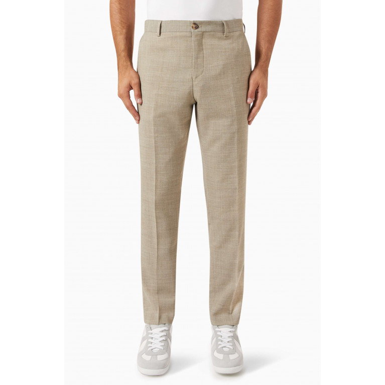 Selected Homme - Slim-fit Trousers in Linen Blend