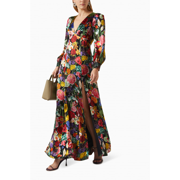 Alice + Olivia - Tula Floral Maxi Dress in Silk-blend