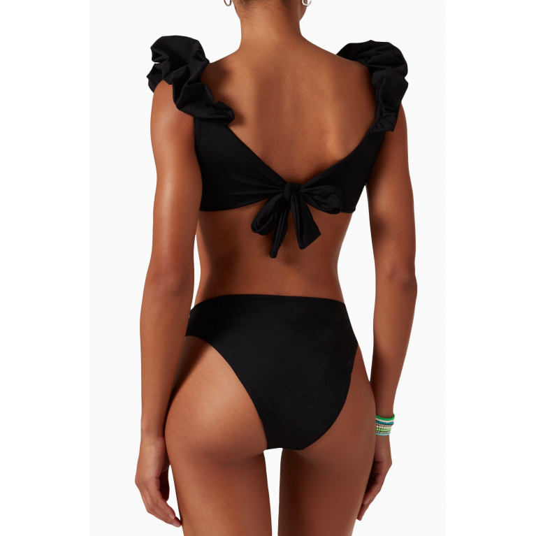 Maygel Coronel - Cressa Ruffled Bikini Set Black