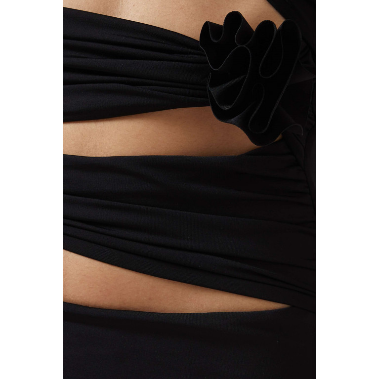 Maygel Coronel - Veranera Cut-out Maxi Dress in Stretch-nylon Black