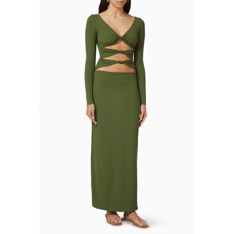 Maygel Coronel - Erica Cut-out Maxi Dress in Stretch-nylon