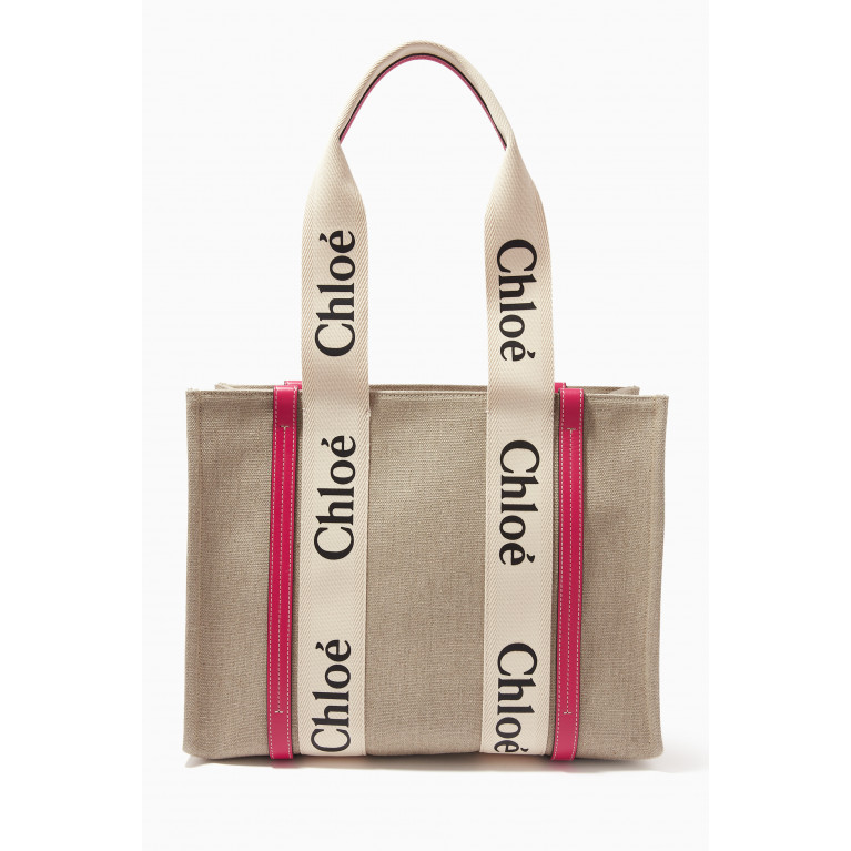 Chloé - Woody Medium Tote Bag in Canvas