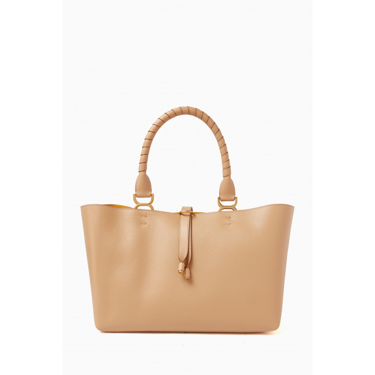 Chloé - Small Marcie Tote Bag in Leather Neutral