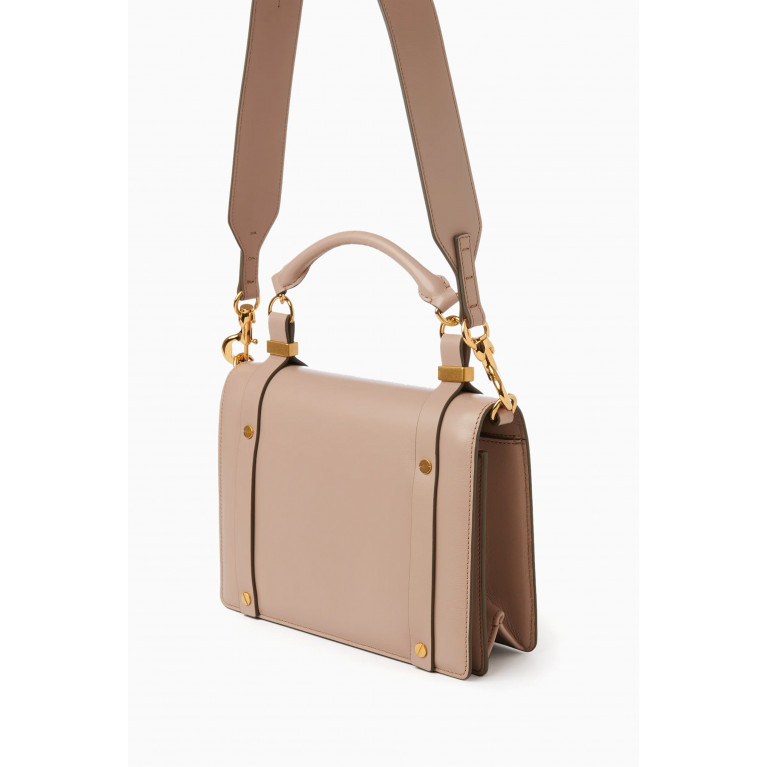 Chloé - Ora Small Flap Bag in Box Leather Neutral