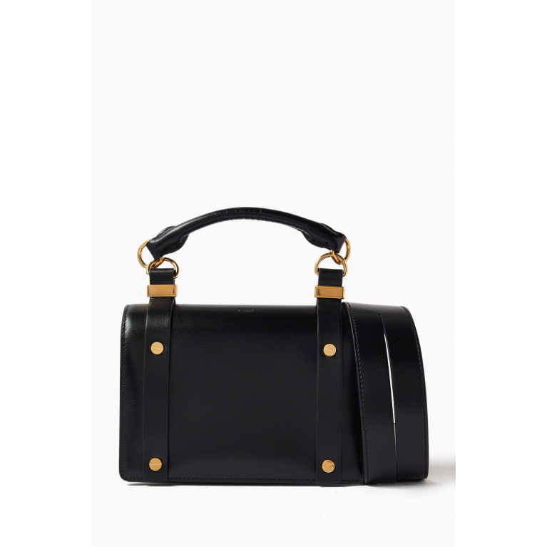 Chloé - Ora Small Flap Bag in Box Leather Black