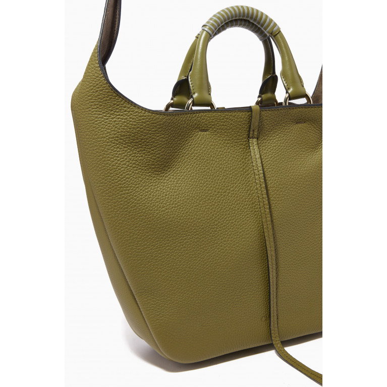 Chloé - Deia Medium Hobo Bag in Grained Calfskin Green