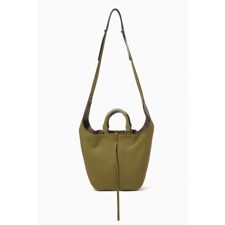 Chloé - Deia Medium Hobo Bag in Grained Calfskin Green