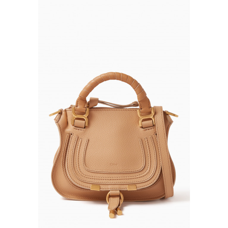 Chloé - Mini Marcie Handbag in Grain Leather Neutral