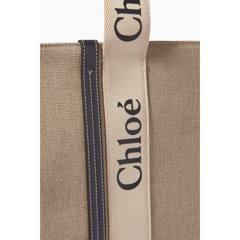 Chloé - Large Woody Tote Bag in Canvas