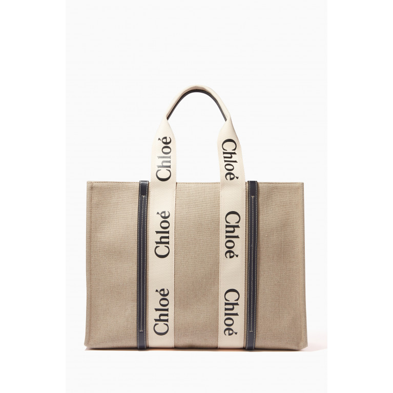 Chloé - Large Woody Tote Bag in Canvas