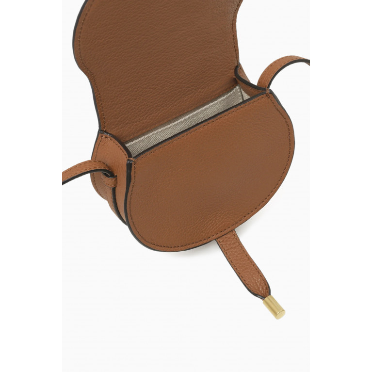 Chloé - Nano Marcie Saddle Bag in Grained Calfskin Brown