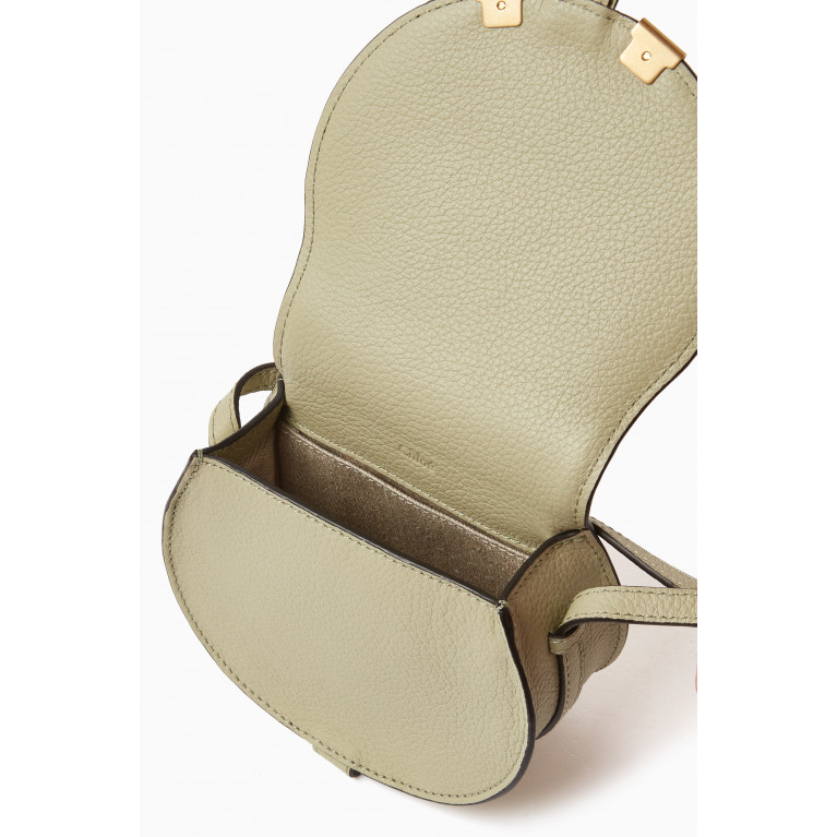 Chloé - Nano Marcie Saddle Bag in Grained Calfskin Green