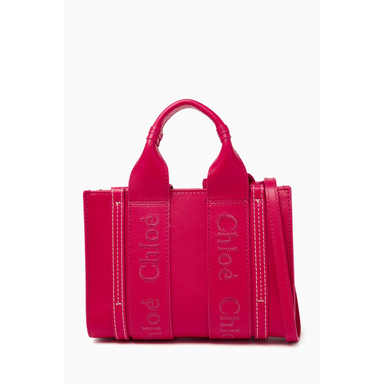 Chloé - Mini Woody Tote Bag in Leather Pink