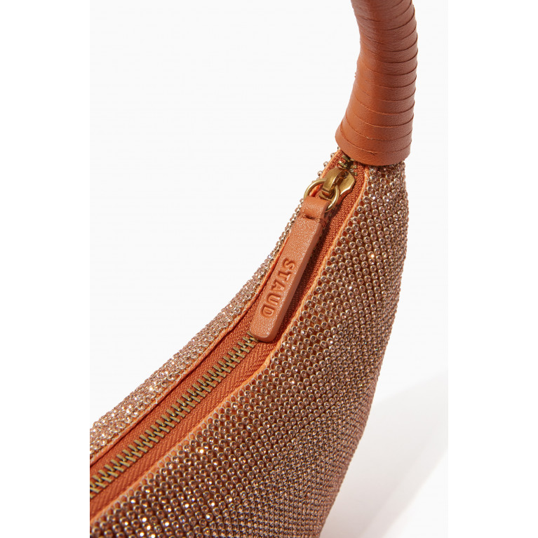 Staud - Pepper Crystal-embellished Top-handle Bag Brown