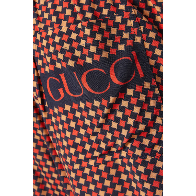 Gucci - Geometric Houndstooth Print Shorts in Rayon